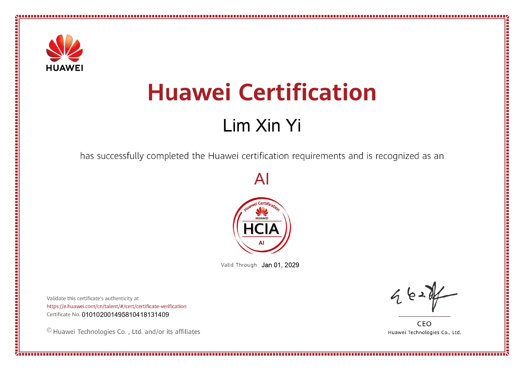 Huawei Certified ICT Associate - Artificial Intelligence (HCIA-AI)